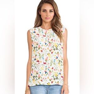Equipment  Femme Kyle floral tank top, size S 100% Silk Sleeveless Fairy EUC